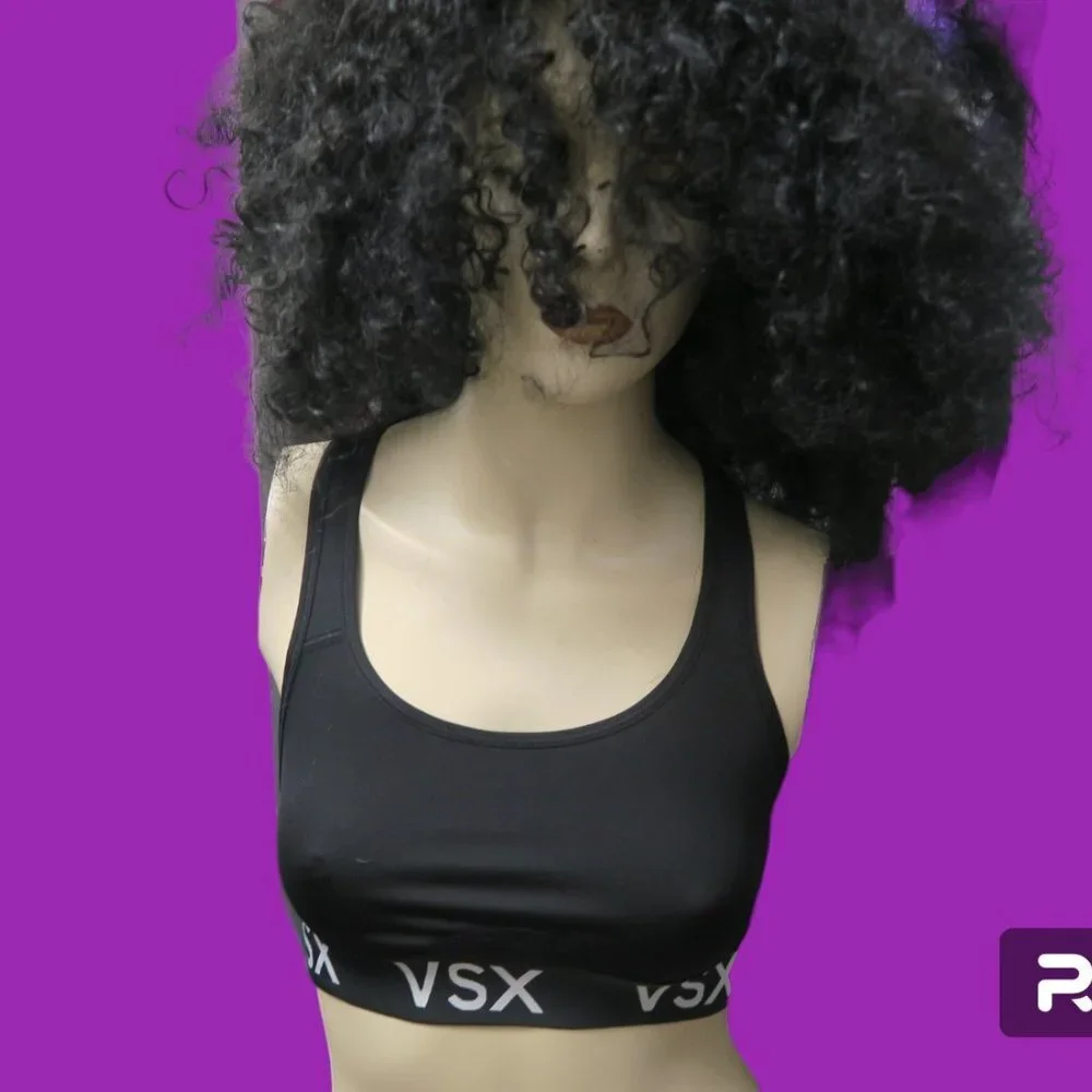 Victoria's Secret Victoria Sport VSX racerback sports bra in black and white S - Picture 8 of 8